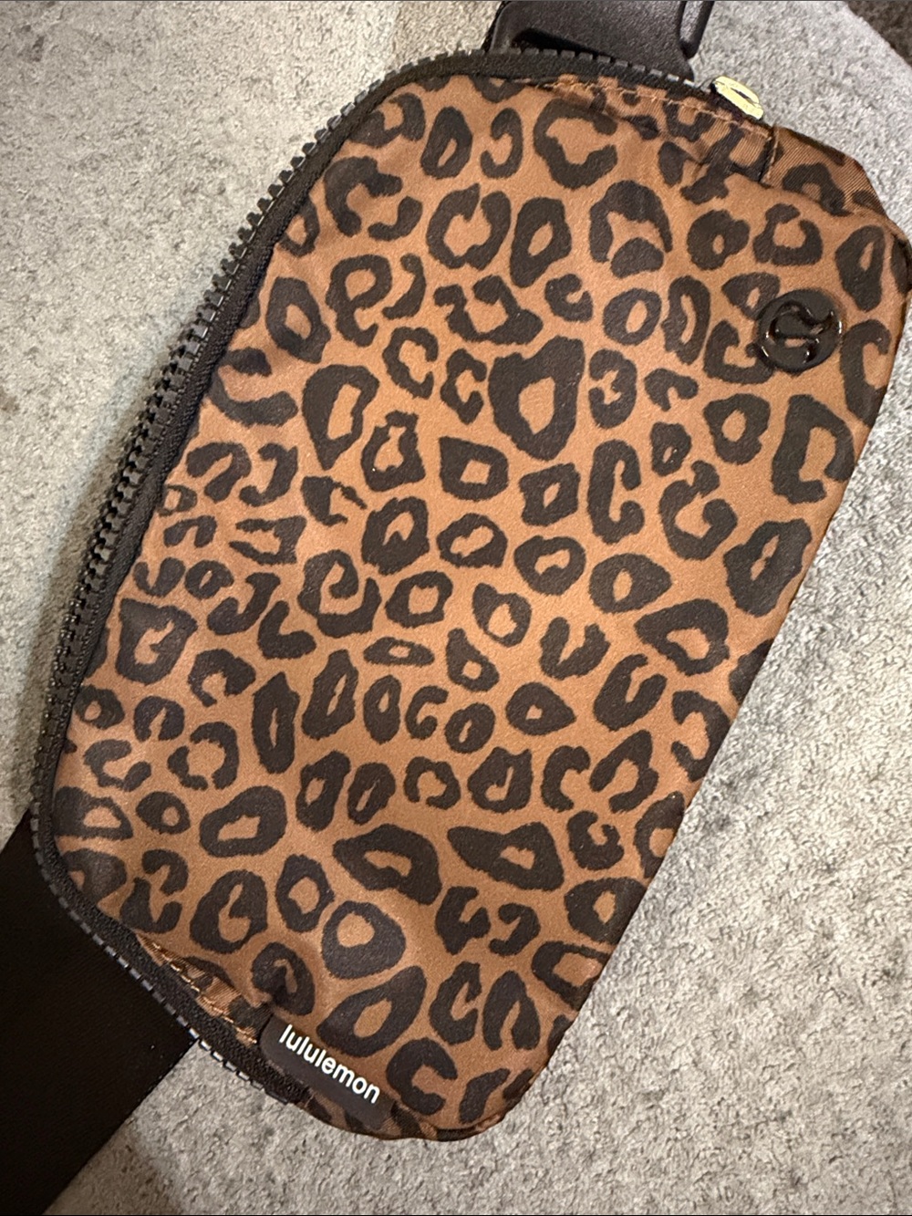 RARE lululemon athletica Brown and Black Leopard Print Sling Belt Bag - 1L